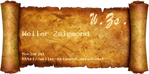Weiler Zsigmond névjegykártya